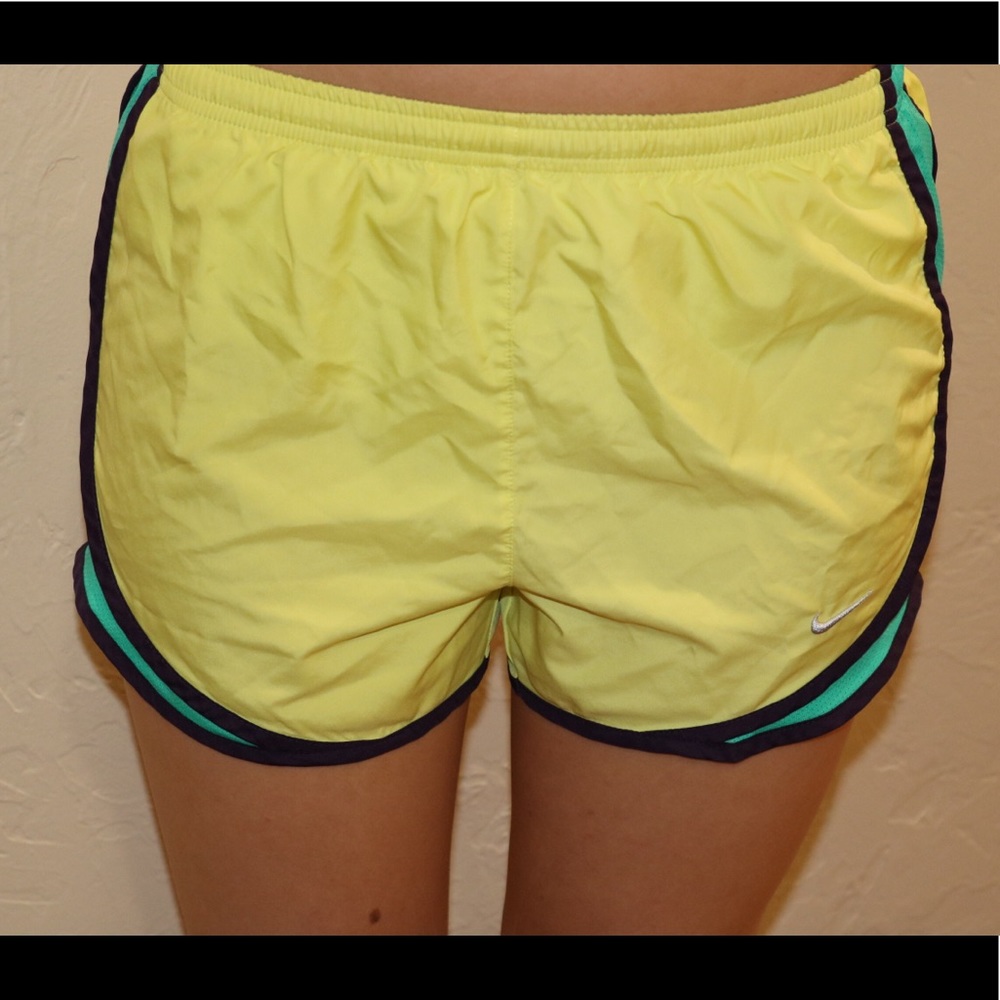 Nike tempo. yellow & green and purple. XS